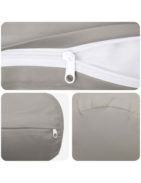 Federa 6 pcs HEERLEN Grigio Ø 15 x 40 cm Poliestere
