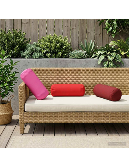 Federa 2 pcs HEERLEN Rosso Ø 15 x 40 cm Poliestere