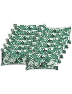 Federa 12 pz HOUTEN Motivo a Foglie 40 x 80 cm Poliestere