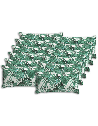 Federa 12 pz HOUTEN Motivo a Foglie 40 x 80 cm Poliestere