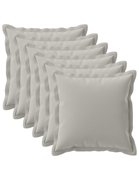 Federa 6 pz HOUTEN Grigio 60 x 60 cm Poliestere