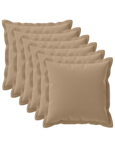 Federa 6 pz HOUTEN Tortora 60 x 60 cm Poliestere