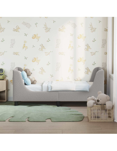 Struttura letto per bambini con testata Grigio Chiaro Bouclé