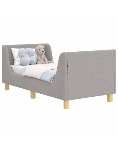 Struttura letto per bambini con testata Grigio Chiaro Bouclé