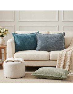 Federa 2 pz HOUTEN Verde 50 x 70 cm Tessuto Chenille