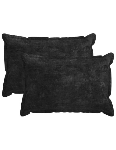 Federa 2 pz HOUTEN Antracite 50 x 75 cm Tessuto Chenille