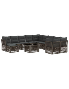 Set Divano da Giardino 12 pz Grigio polyrattan 2