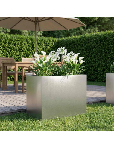 Vaso da giardino Argento 60 x 40 x 50 cm Acciaio Inox