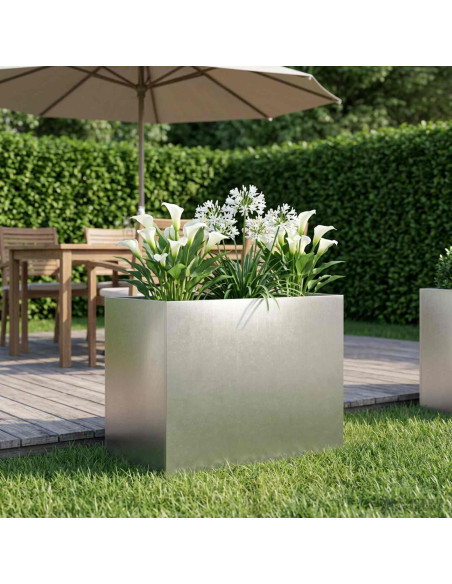 Vaso da giardino Argento 50 x 40 x 50 cm Acciaio Inox