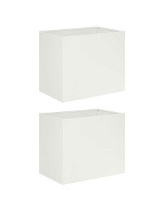 Vaso da giardino 2 pz Bianco 60 x 40 x 50 cm 2