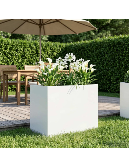 Vaso da giardino Bianco 60 x 40 x 50 cm