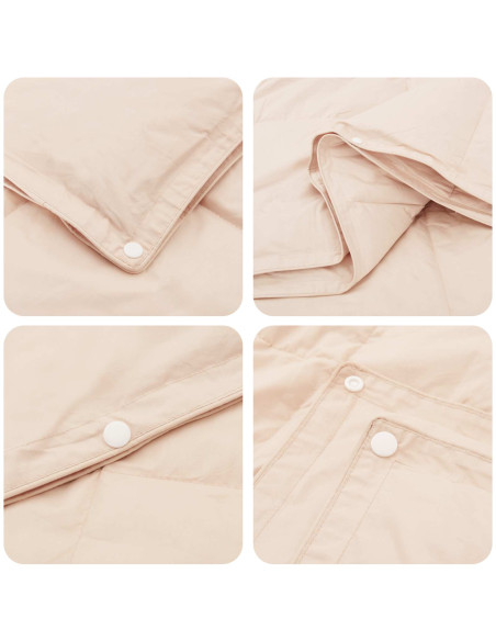 Set di Piumoni 2 pz 260 x 240 cm Kapok e Poliestere Beige