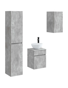Set di mobili per il bagno 3 pz Grigio Cemento 2