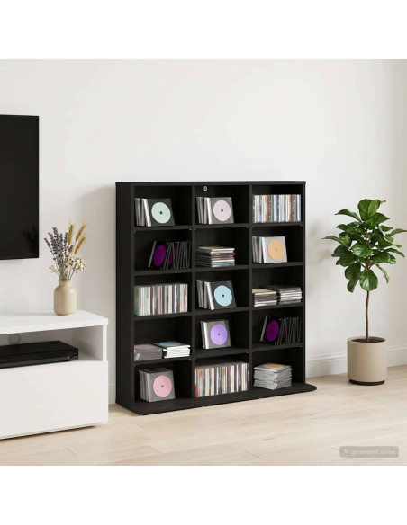 Mobile per CD Rovere Nero 96 x 23,5 x 97,5 cm