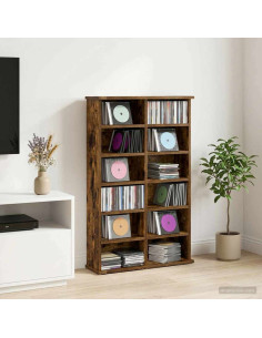 Mobile per CD Rovere Fumo 60 x 17 x 92 cm Legno ingegnerizzato