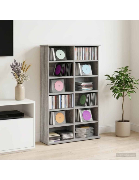 Mobile per CD Sonoma grigio 60 x 17 x 92 cm