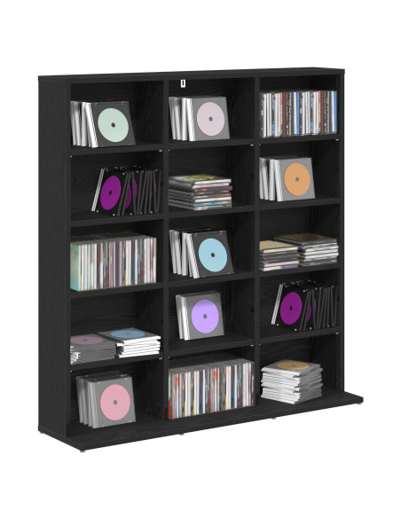 Mobile per CD Rovere Nero 96 x 23,5 x 97,5 cm