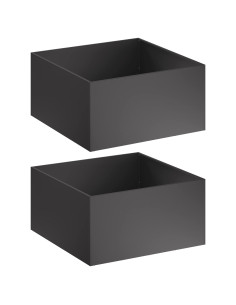 Vaso da giardino 2 pz Nero 60 x 60 x 40 cm 2