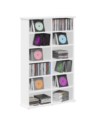 Mobile per CD Bianco 60 x 17 x 92 cm Legno ingegnerizzato