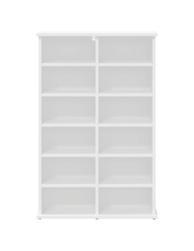 Mobile per CD Bianco 60 x 17 x 92 cm Legno ingegnerizzato
