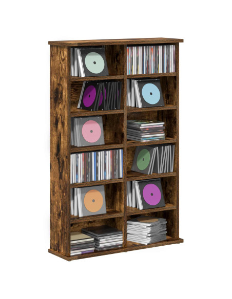 Mobile per CD Rovere Fumo 60 x 17 x 92 cm Legno ingegnerizzato
