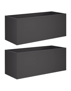 Vaso da giardino 2 pz Nero 80 x 40 x 40 cm 2