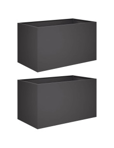 Vaso da giardino 2 pz Nero 100 x 50 x 50 cm 2