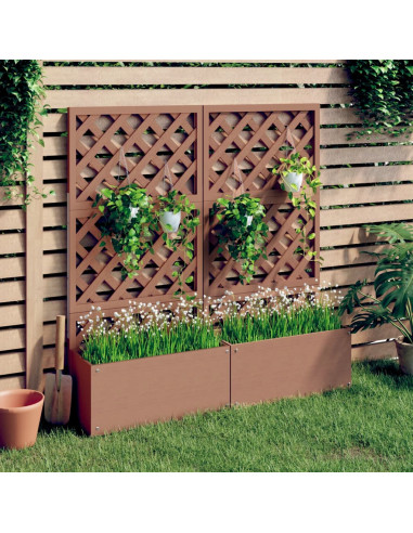 Fioriere a Traliccio 2pz Marroni 65x33x135 cm WPC