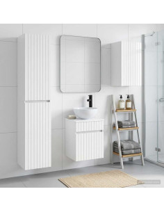 Set di mobili per il bagno 3 pz Bianco Lucido
