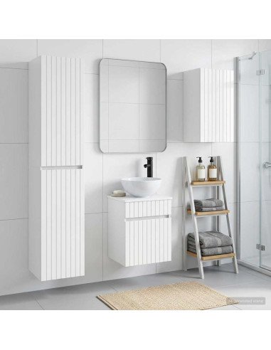 Set di mobili per il bagno 3 pz Bianco Lucido