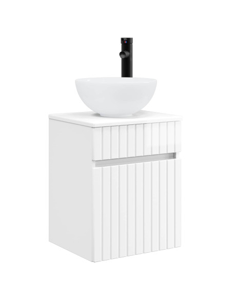 Set di mobili per il bagno 3 pz Bianco Lucido