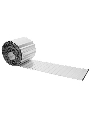 Bordura per Prato 5 m x 10 cm Acciaio zincato Argento