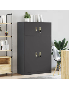 Armadio 2 pz Nero 90 x 40 x 145 cm Acciaio Bloccabile