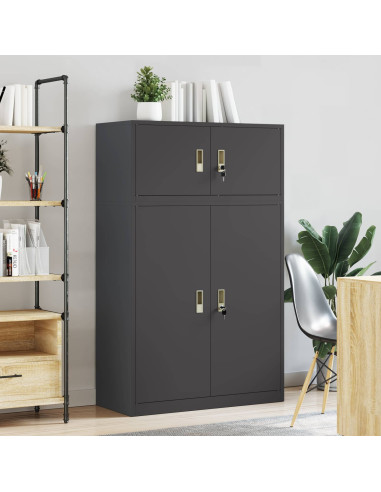 Armadio 2 pz Nero 90 x 40 x 145 cm Acciaio Bloccabile