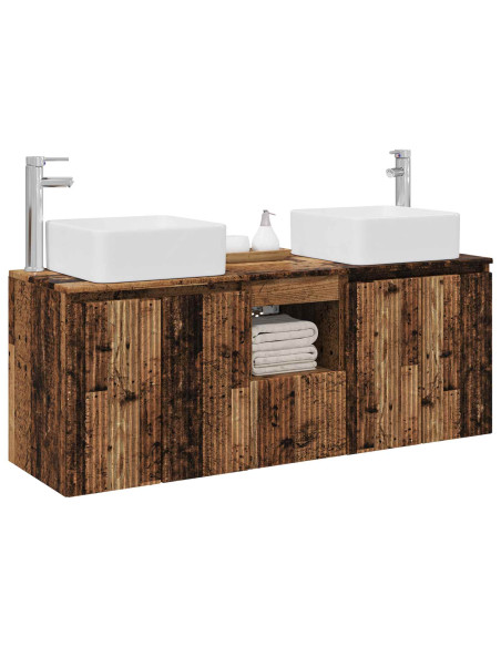Set di Armadi da Bagno 3 pz Legno antico 49,5 x 41 x 63 cm