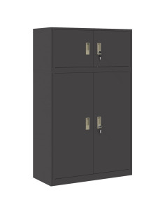 Armadio 2 pz Nero 90 x 40 x 145 cm Acciaio Bloccabile 2