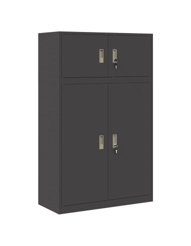 Armadio 2 pz Nero 90 x 40 x 145 cm Acciaio Bloccabile