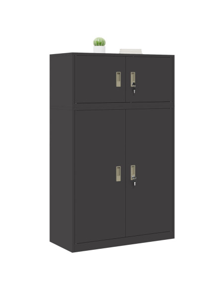 Armadio 2 pz Nero 90 x 40 x 145 cm Acciaio Bloccabile