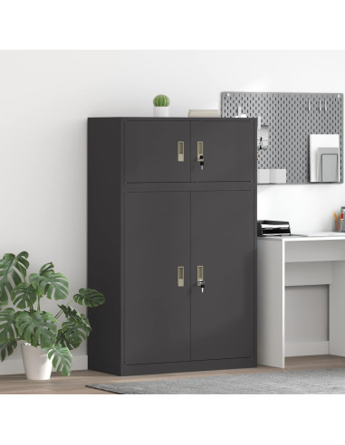 Armadio 2 pz Nero 90 x 40 x 145 cm Acciaio Bloccabile