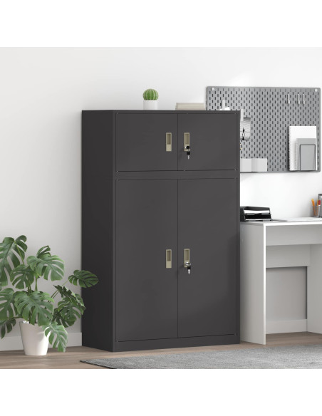 Armadio 2 pz Nero 90 x 40 x 145 cm Acciaio Bloccabile
