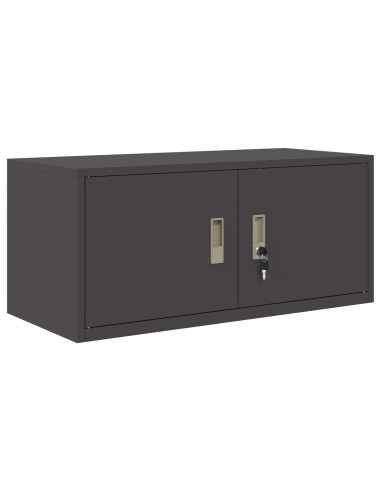 Armadio 2 pz Nero 90 x 40 x 145 cm Acciaio Bloccabile