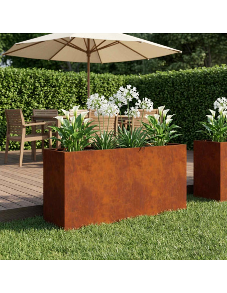 Vaso da giardino Ruggine 100 x 30 x 40 cm Acciaio Corten