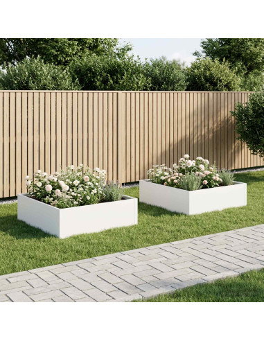 Vaso da giardino 2 pz Bianco 100 x 100 x 30 cm