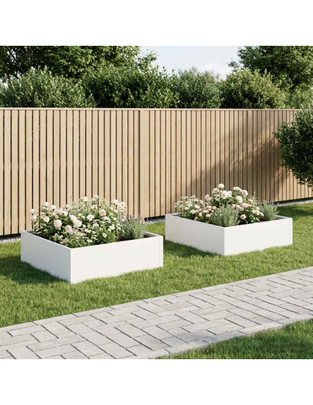 Vaso da giardino 2 pz Bianco 100 x 100 x 30 cm