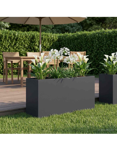 Vaso da giardino Antracite 100 x 30 x 40 cm