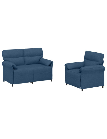 Set di divani 2 pz Blu Tessuto