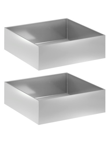 Vaso da giardino 2 pz Argento 100 x 100 x 30 cm Acciaio zincato