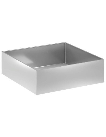Vaso da giardino 2 pz Argento 100 x 100 x 30 cm Acciaio zincato