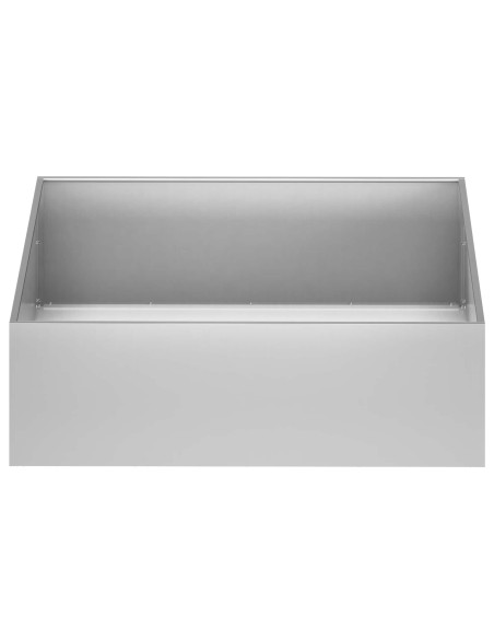 Vaso da giardino 2 pz Argento 100 x 100 x 30 cm Acciaio zincato