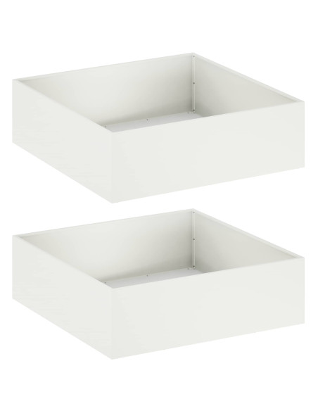Vaso da giardino 2 pz Bianco 100 x 100 x 30 cm